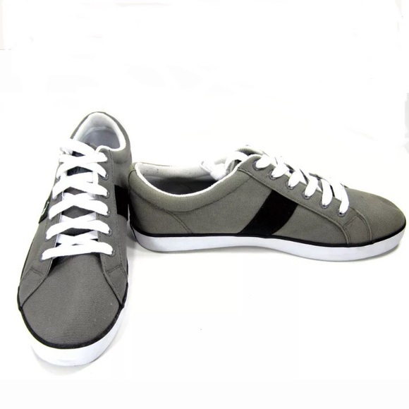 Polo Giles Gray & Black Men’s Canvas Sneakers, 8D - Picture 4 of 8